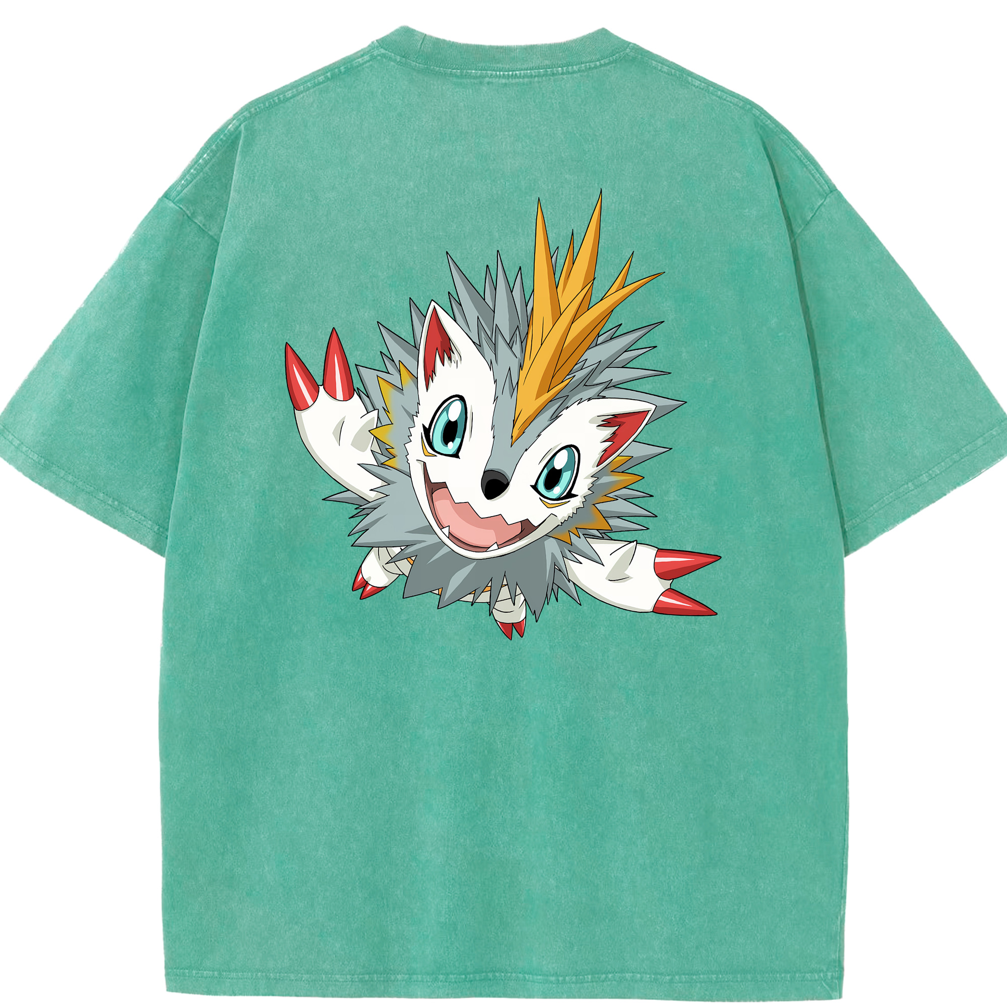 （画像用） Digimon デジタルモンスター/デジモン 綿100% ヴィンテージ風 半袖Tシャツ（背面プリント）